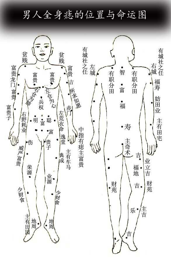 男人全身痣相图解大全