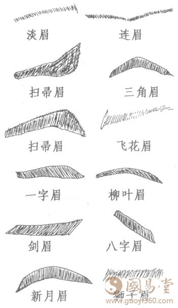 面相眉毛：<strong>相学</strong>眉毛图解相法绝学